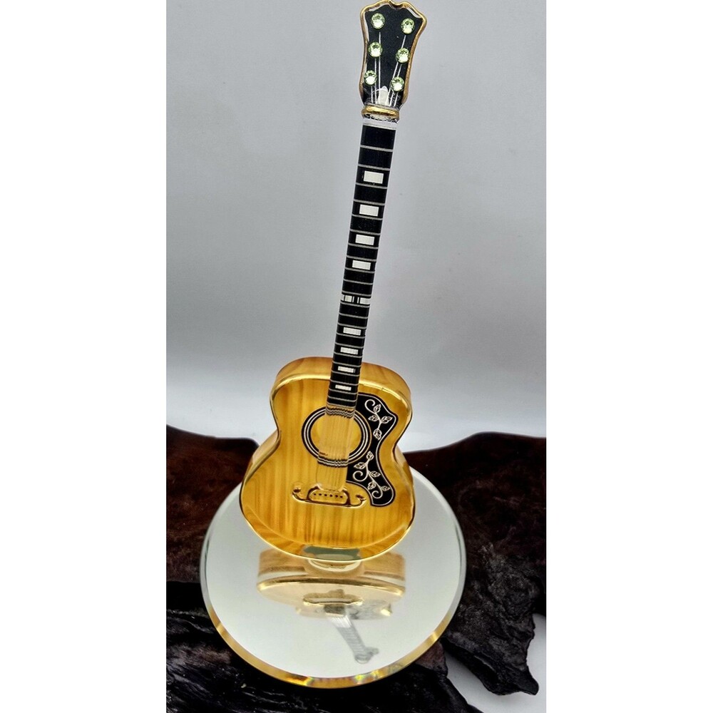 Glass Baron Classic Woodgrain Guitar Deluxe Acoustic 22k Genuine Crystals - Picture 3 of 7